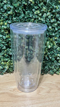 24oz Acrylic Curved Snow Globe Cup with Clear Lid