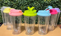 16oz Acrylic Tapered Snow Globe Cup with Colored Dual-Sip Lid Design